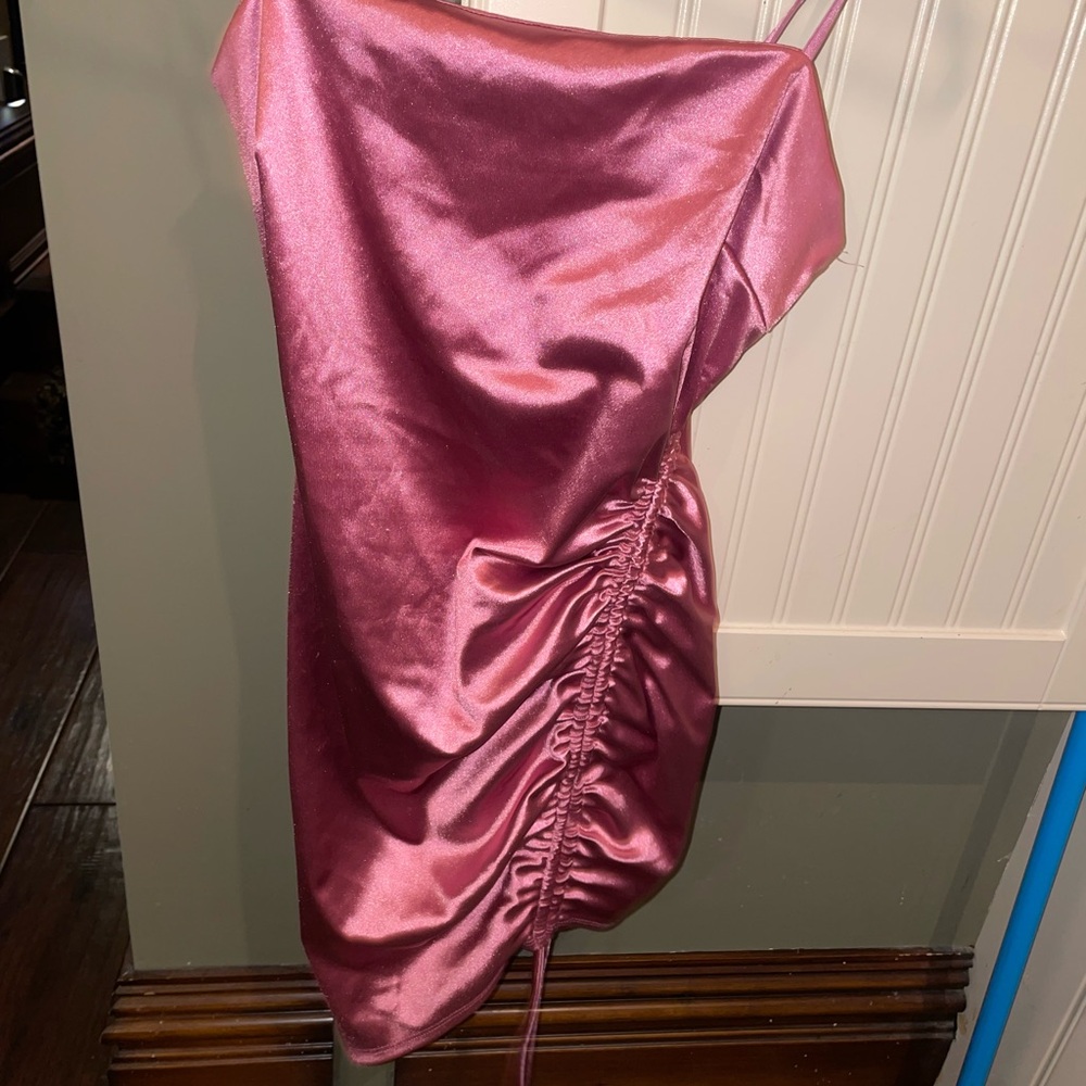 Elegant Pink Satin Dress